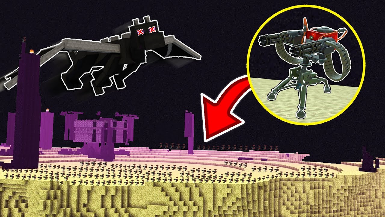 1,000 MINECRAFT SENTRY GUNS vs THE ENDER DRAGON!!