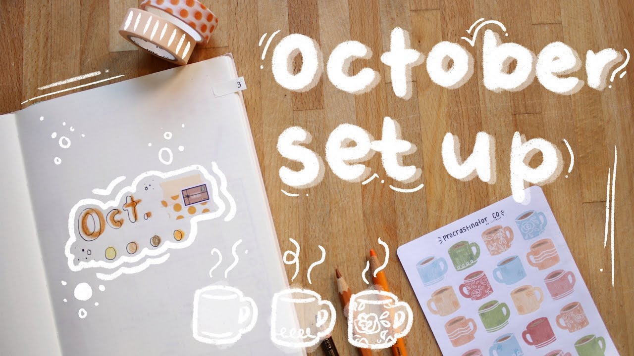 october 2019 bullet journal set up — cozy orange tea aesthetic