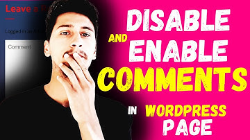 How To Disable and Enable Comments in WordPress Pages-Comment Kaise enable Karen WordPress page mein