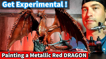 Getting Experimental Painting A Red Dragon!  How To Paint Miniatures With an Airbrush. Painting Tips