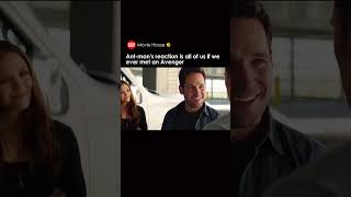 Ant man's reaction is all of us if we ever met an Avenger