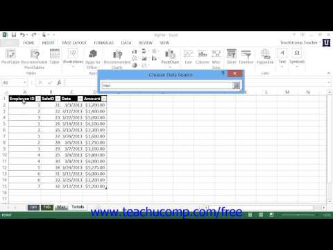 Excel 2013 Tutorial Creating Recommended PivotTables Microsoft Training Lesson 31.1