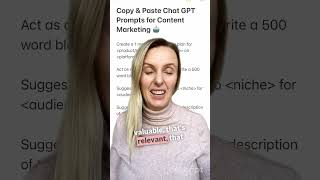 Copy &amp; Paste ChatGPT Prompts for Content Marketing