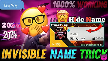 How to write invisible name in free fire | How to hide your name infree fire | Hide name in FF.