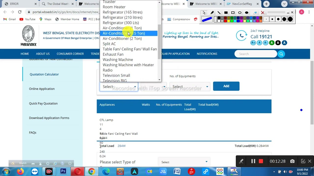 New Electric Meter Connection Apply Online 2022 WBSEDCl Domestic