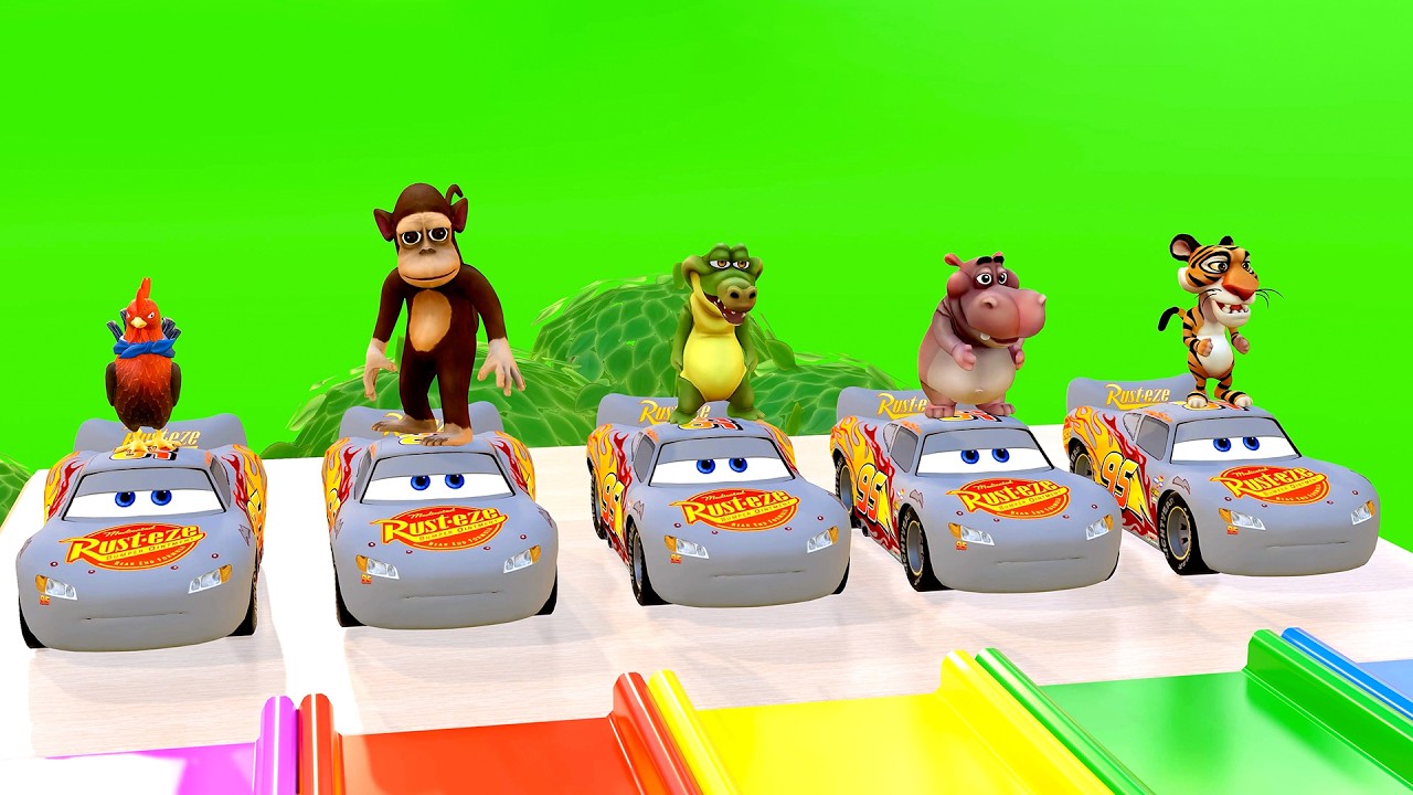 Long Slide Game With Man buffalo Gorilla Cow Tiger 3d Animal Race Game By Chulbul Zone