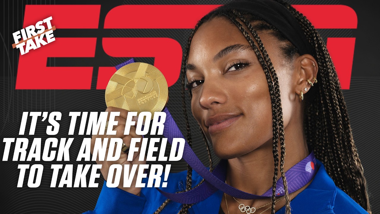 Tara Davis-Woodhall is DOING the long jump in TIMES SQUARE 🤯 + More on Athlos | First Take