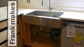 I built the cabinet for the sink wider than necessary thinking I would need some adjustability in the placement of the sink. This ended 