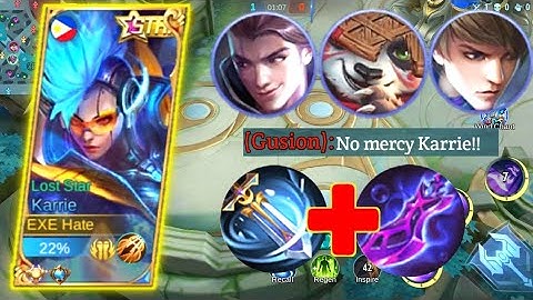 KARRIE UNDERRATED BUILD IS ONE SHOT || KARRIE BEST BUILD AND EMBLEM 2022 - MLBB