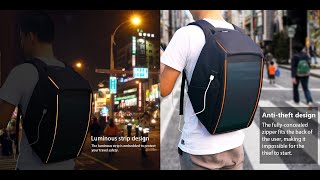 HAWEEL 12W Flexible Solar Panel Power Backpack Anti-theft Bag