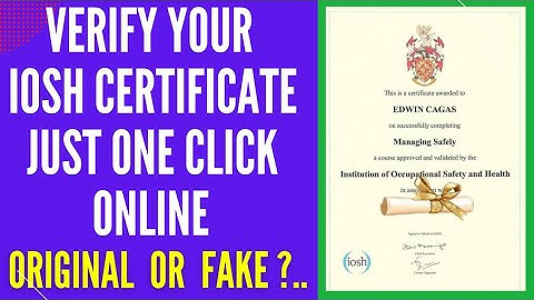 How To Verify IOSH Certificate || IOSH Certificate Verification