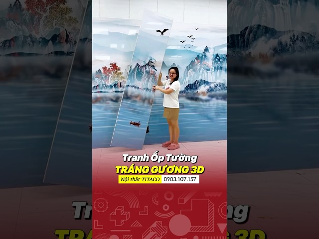 Mẫu tranh ốp tường 3d tráng gương núi và biển #shorts #shortvideo