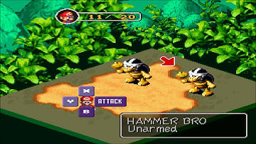 Super Mario RPG; Mario Solo, No Specials; Part 1 "Hammer Bros" (Lvl 1)