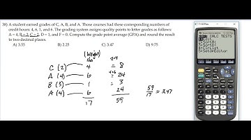 Weighted mean - calculating a GPA