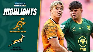 South Africa U20 v Australia U20 Highlights | U20 Rugby Championship | Round 2