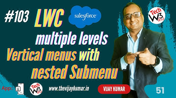 103 - How to create multiple levels vertical menu with nested submenu in LWC | #lwc #lwctutorial