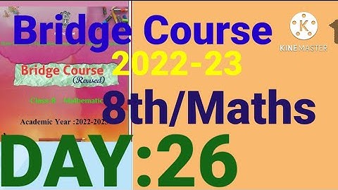 8th||Mathematics||Bridge Course||2022-23 ||Day:26th||English & SemiEnglish||Maths, Class 8,Day:26