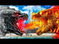 FIRE GODZILLA vs GOD MECHA GODZILLA In GTA 5 (Super Fight)