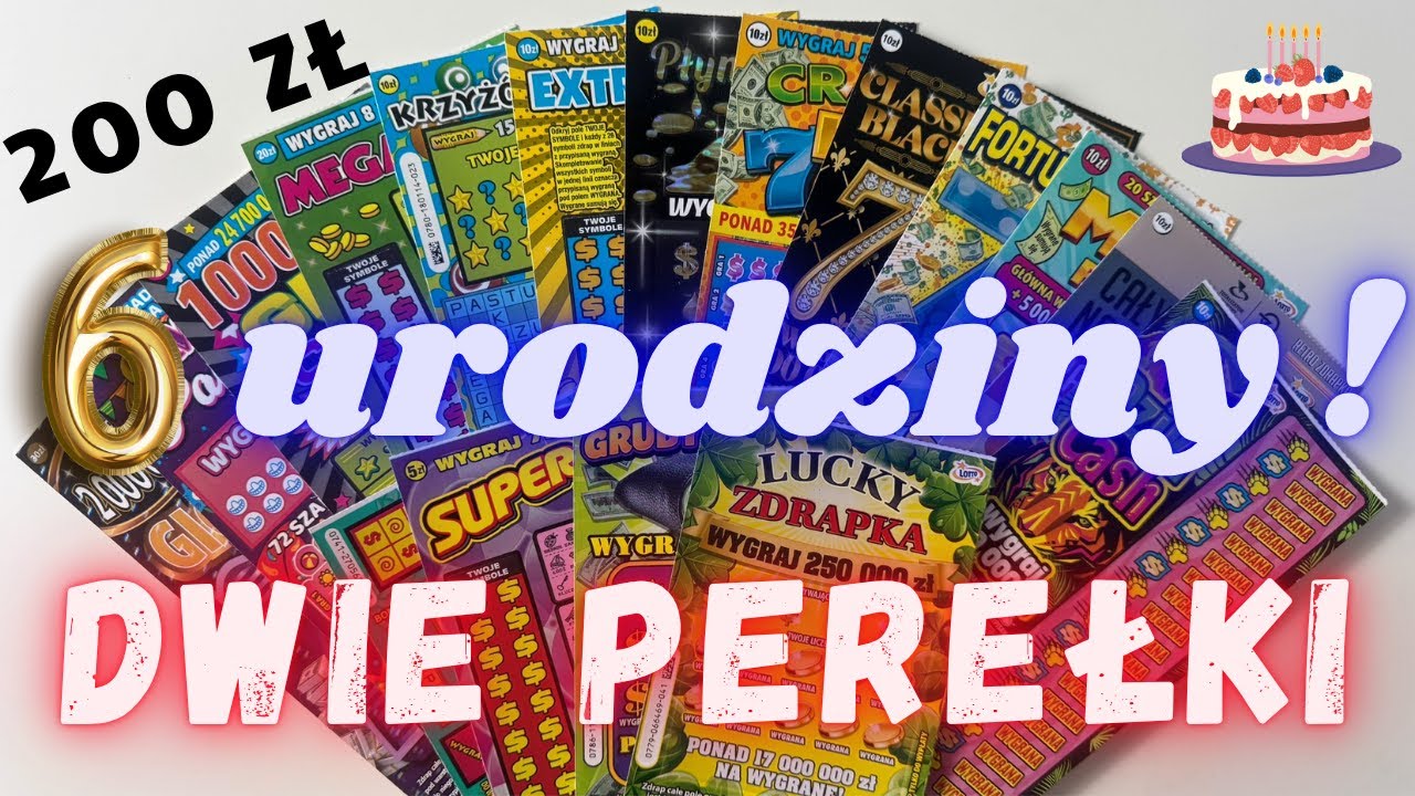 Zdrapki Lotto👉ZDRAPKI ZA 200 ZŁ🤩🎂6 URODZINY KANAŁU🎂DWIE PEREŁKI😍SUPER WYNIK🥳