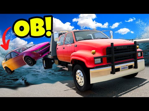 I RUINED OB's Day During a Tow Truck Flood Escape in BeamNG Drive Mods Multiplayer!