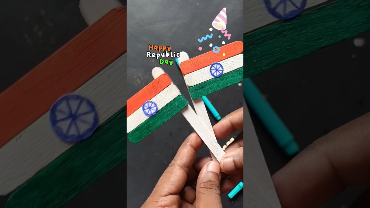 Ice Cream Stick Indian Flag/Republic Day Craft/Indian Tricolor/