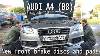 Audi A4 (B8) repairs. Episode 12, Front brake discs and pads.