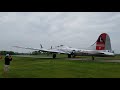 P-51 Mustangs and B-17 Flying Fortresses taxing and taking off