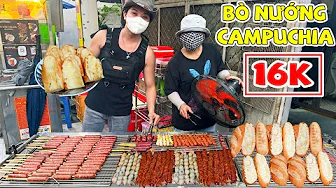 Grilled Beef Skewers 16K Cambodian Snack That Makes Saigon People Crazy, Selling Hundreds Of Skew...