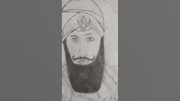 how to draw baba banda singh bahadur ji drawing #gadar2 #gokuldhamsociety #art #edugyan