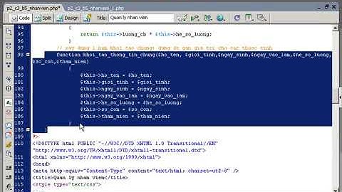 Lập Trình Web PHP   Tạo Form Quản lý nhân viên