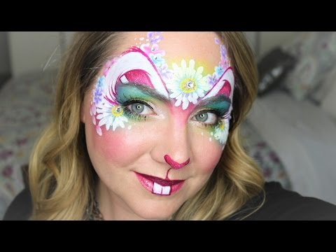 Spring Flower Bunny Face Painting and Makeup