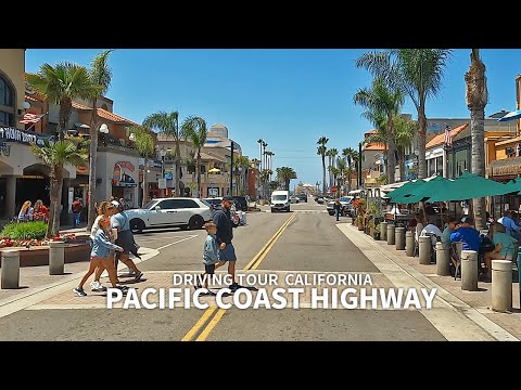 [4K] PACIFIC COAST HIGHWAY - Driving Huntington Beach, Orange County, California, USA, Travel