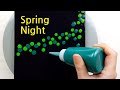 (423) Spring night | Plastic wrap swipe & smash | Fluid Acrylic for beginners | Designer Gemma77