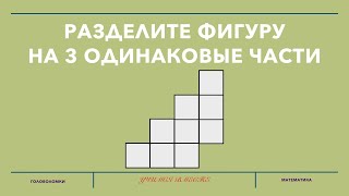 Разделите фигуру по линиям сетки на три одинаковые части. Задача на сообразительность.