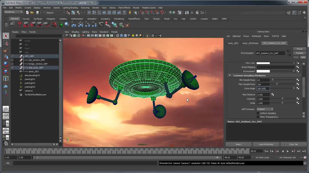 Rendering occlusion with the Turtle plug-in: Part 1 - Ambient Occlusion