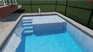 12x25 Pool sunshelf 3-6 foot deep