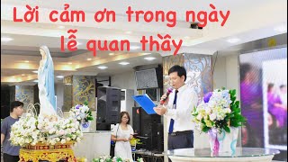 Lời cảm ơn trong buổi tiệc mừng lễ bổn mạng ca đoàn Tận Hiến Gx bình thuận