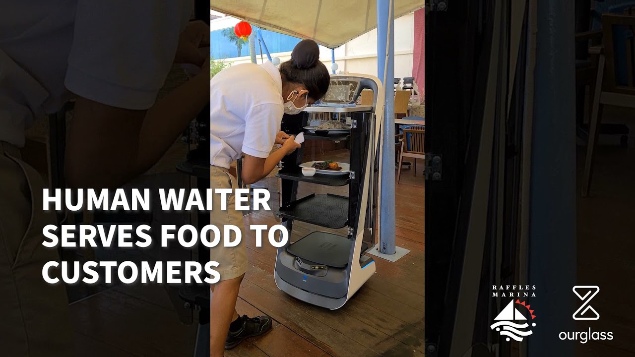 Raffles Marina: Newly Hired Robot Waiters at Marina Bistro