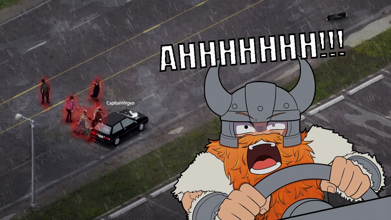 Chocando a zombis en el Project Zomboid