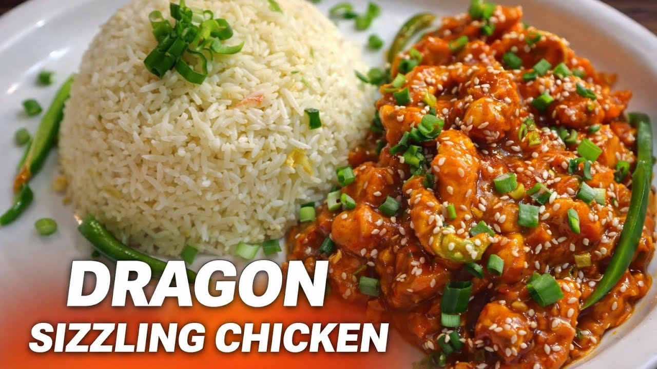 Dragon sizzling chicken..with fried rice..