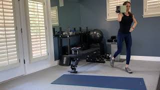 DB offset reverse lunge
