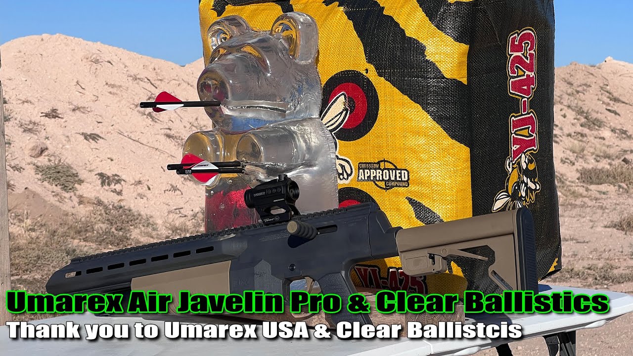 AE22 Check out the Umarex Air Javelin Pro w/ Blood Bug Broadheads VS Clear Ballistics Gummy