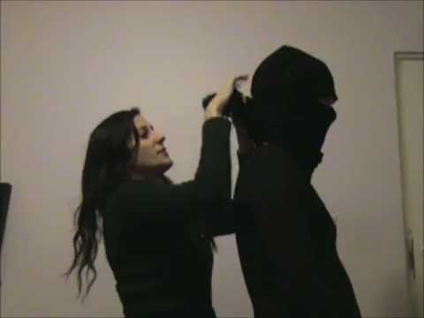 How to make a ninja mask from a black t-shirt