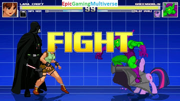 Twilight Sparkle And Green Goblin VS Lara Croft And Darth Vader In A MUGEN Match / Battle / Fight