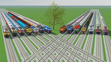 14 TRAINS BACK TO BACK CROSSING AT DIAMOND CROSSING|BUMPY RAILROAD|RAILWORKSGAMEPLAY|TRAIN SIMULATOR
