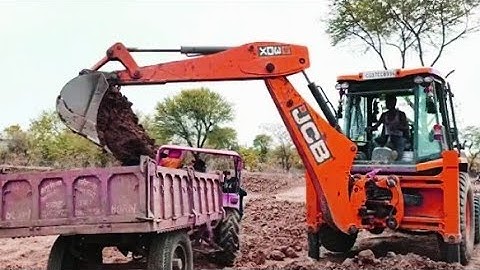 JCB 3dx Backhoe Machine Mahindra tractor Loading JCB khudai work JCB video #jcb #jcbvideo