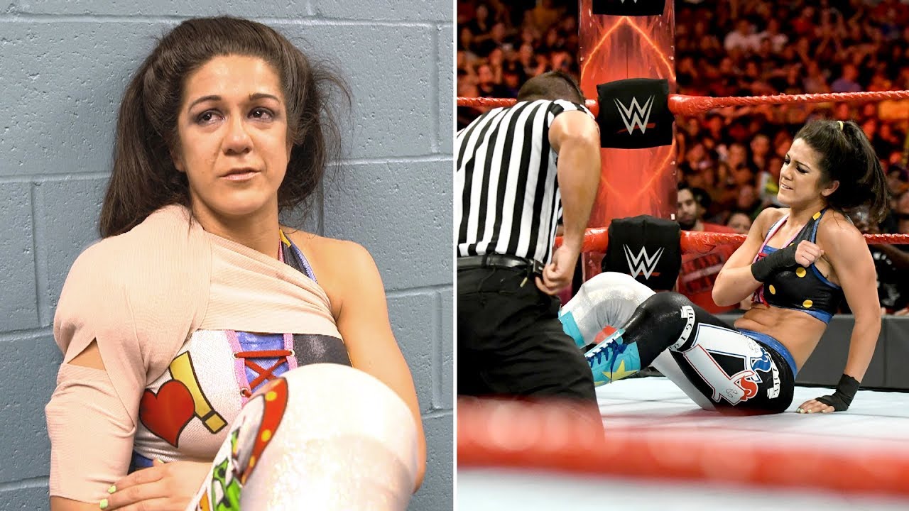 WWE Superstars react to Bayley's shoulder injury - YouTube