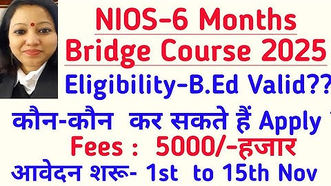 Eligibilty & Fees-NIOS-6 Month Bridge Course 2025 l PDPET-6 Months Bridge Course 2025 l #Nios Bridge