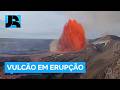 Vulcão Kilauea lança jatos de lava a quase 200 metros de altura no Havaí
