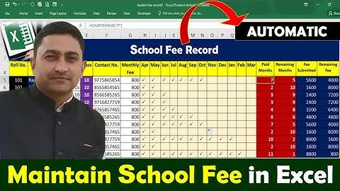 Fee Management in Excel ! Excel Ka Use Fees Management Ke Liye Kaise Kare ! Excel Full Details